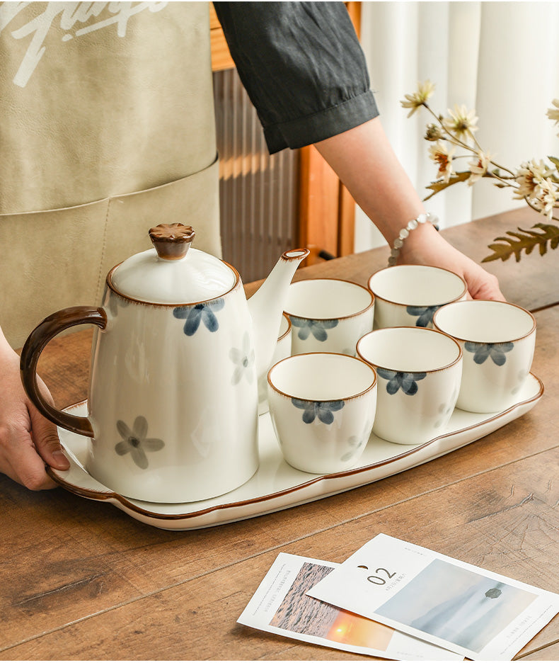 Underglaze Cup Suit Household Living Room Water Cup Water Pot Tea Set