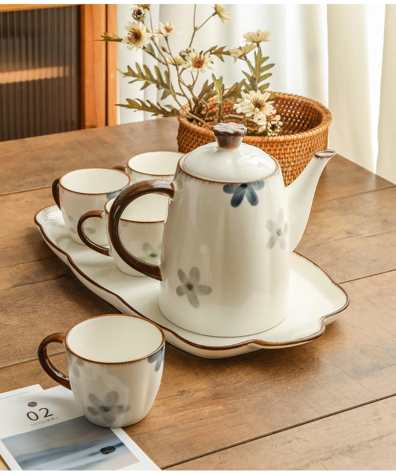 Underglaze Cup Suit Household Living Room Water Cup Water Pot Tea Set