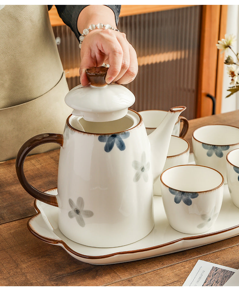 Underglaze Cup Suit Household Living Room Water Cup Water Pot Tea Set
