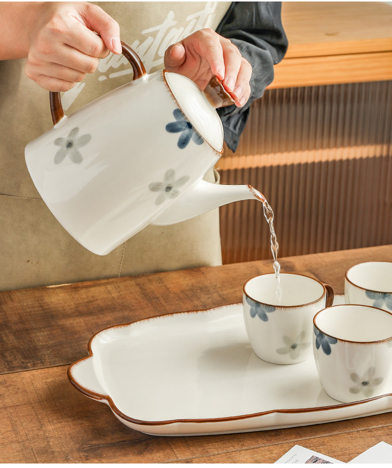 Underglaze Cup Suit Household Living Room Water Cup Water Pot Tea Set