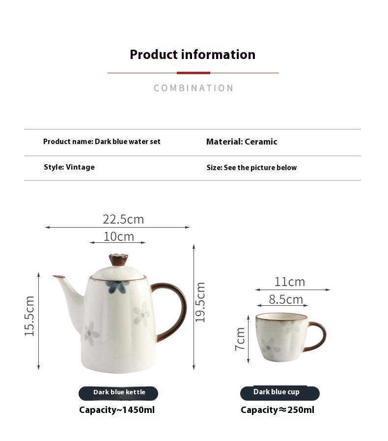 Underglaze Cup Suit Household Living Room Water Cup Water Pot Tea Set