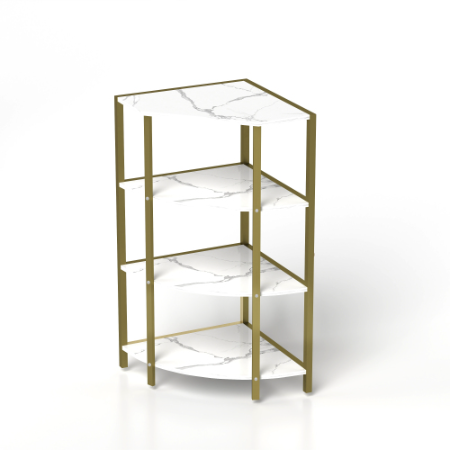 4-Tier Corner Open Shelf,Bookcase Freestanding Shelving Unit,Plant Stand Small Bookshelf For Living Room, Home Office, Kitchen, Small Space