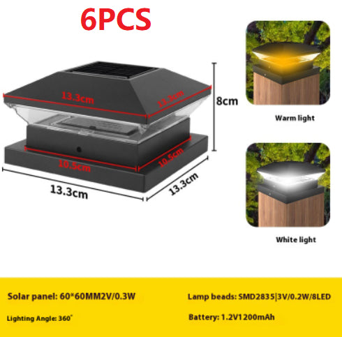 Solar Pillar Lamp Outdoor Waterproof