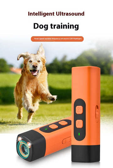 Pet Dog Repeller Ultrasonic Dog Training Device Rechargeable Anti Dog Bark Deterrent Device With LED Flashlight Pets Supplies