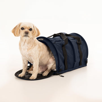 SturdiBag Pro 2.0 Pet Travel Carrier for Cats and Dogs | Soft Sided Pet Carrier Bag with Safety Clips and Seatbelt Straps for Airplane or Car Travel | XL Navy