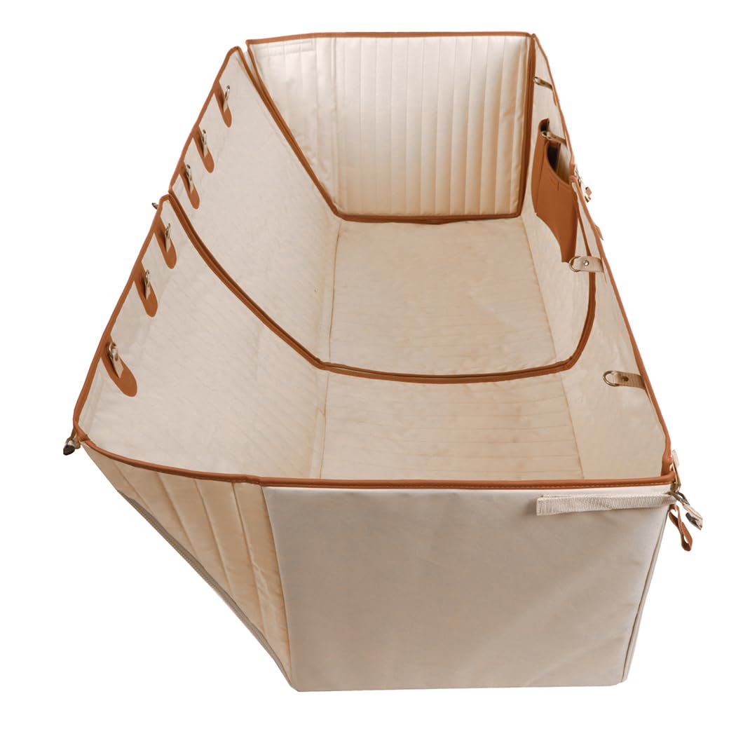 Owleys Backseat Extender for Dogs | Premium Back Seat Pet Cover for Dogs | Dog Hammock for Car | Car Dog Cover Back Seat | Dog Covers for Cars Back Seat | Dog Seat Cover for Back Seat Beige