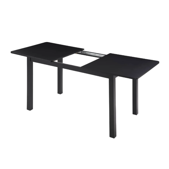 59 Extendable Dining Table, Modern House Dining Room Table For 4-8, Wooden Kitchen Table , Dining Room, Working Office, Home Living Room Furniture For Small Space, Black