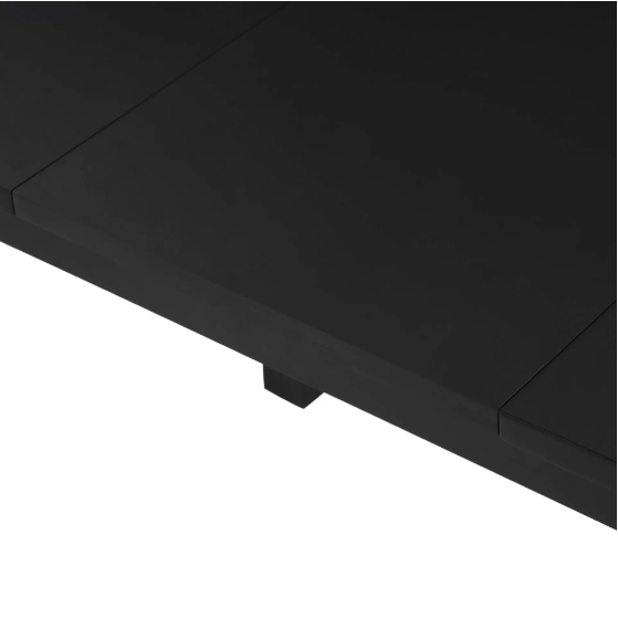 59 Extendable Dining Table, Modern House Dining Room Table For 4-8, Wooden Kitchen Table , Dining Room, Working Office, Home Living Room Furniture For Small Space, Black